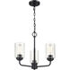 Moven 3 Light 18 inch Matte Black Chandelier Ceiling Light